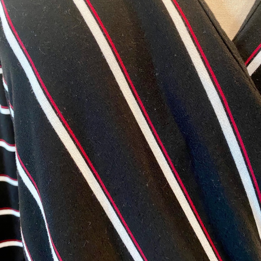 WHITE HOUSE BLACK MARKET Striped Surplice Wrap Top - Picture 5 of 8
